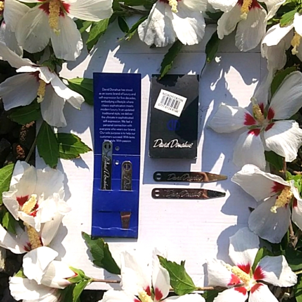 2 Sets David Donahue Actual Silver Collar Stays